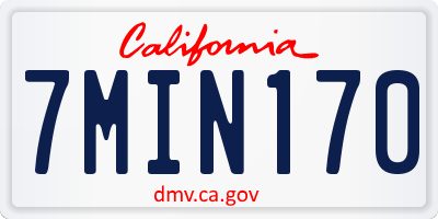 CA license plate 7MIN170