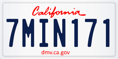 CA license plate 7MIN171