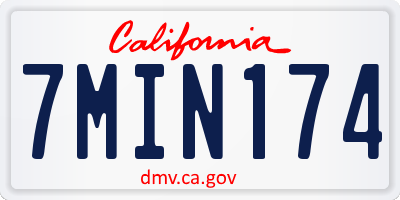 CA license plate 7MIN174