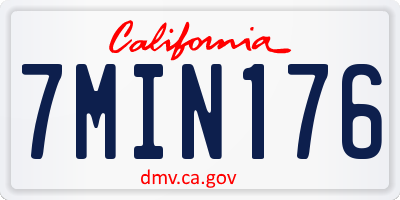 CA license plate 7MIN176