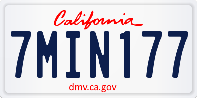 CA license plate 7MIN177