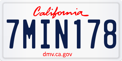 CA license plate 7MIN178