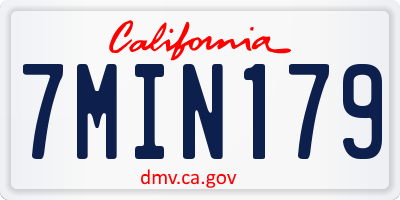 CA license plate 7MIN179