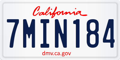 CA license plate 7MIN184