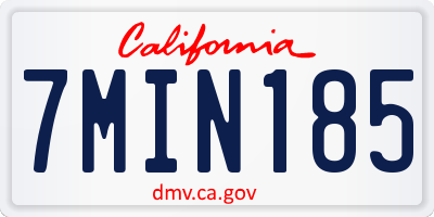 CA license plate 7MIN185