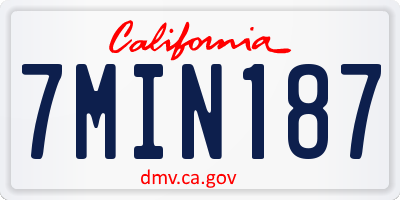 CA license plate 7MIN187