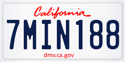 CA license plate 7MIN188