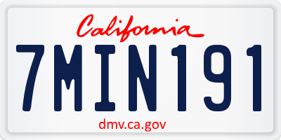 CA license plate 7MIN191