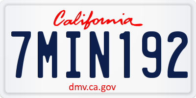 CA license plate 7MIN192