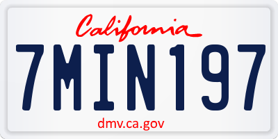 CA license plate 7MIN197