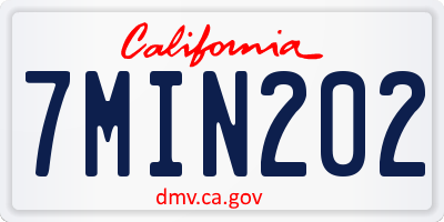 CA license plate 7MIN202