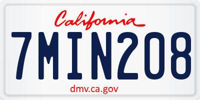 CA license plate 7MIN208