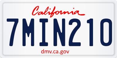 CA license plate 7MIN210