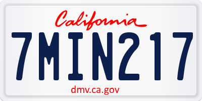 CA license plate 7MIN217