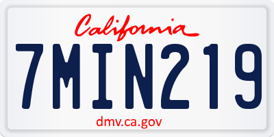 CA license plate 7MIN219