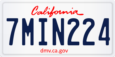 CA license plate 7MIN224