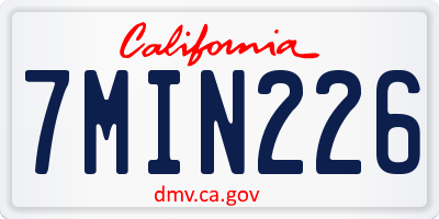 CA license plate 7MIN226