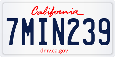 CA license plate 7MIN239