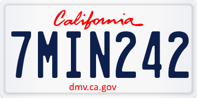 CA license plate 7MIN242