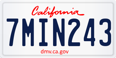 CA license plate 7MIN243