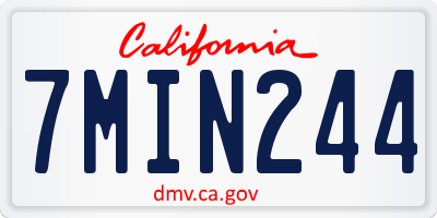 CA license plate 7MIN244