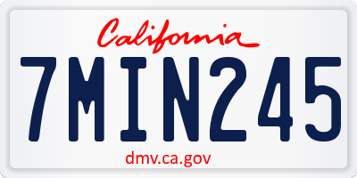 CA license plate 7MIN245