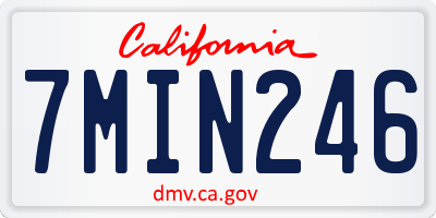 CA license plate 7MIN246