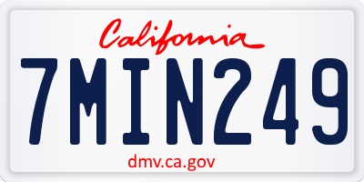 CA license plate 7MIN249