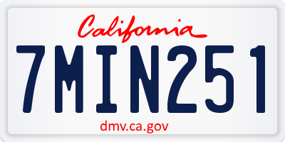 CA license plate 7MIN251