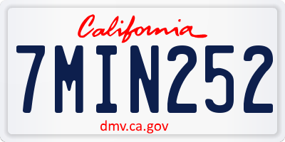 CA license plate 7MIN252