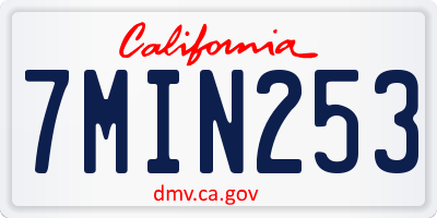 CA license plate 7MIN253