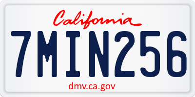 CA license plate 7MIN256
