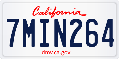 CA license plate 7MIN264