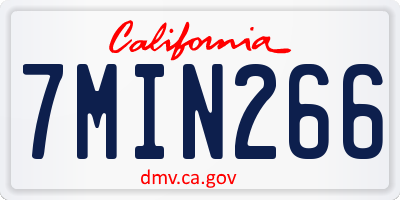 CA license plate 7MIN266