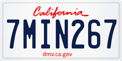 CA license plate 7MIN267