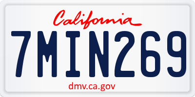 CA license plate 7MIN269