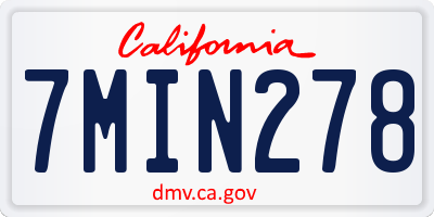 CA license plate 7MIN278
