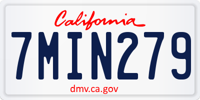 CA license plate 7MIN279