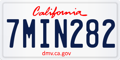 CA license plate 7MIN282