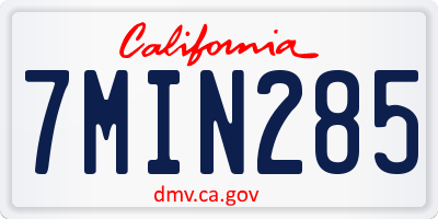 CA license plate 7MIN285