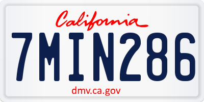 CA license plate 7MIN286
