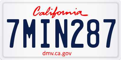 CA license plate 7MIN287