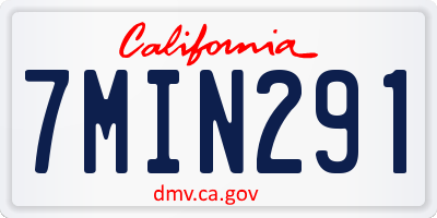 CA license plate 7MIN291