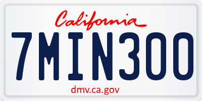 CA license plate 7MIN300