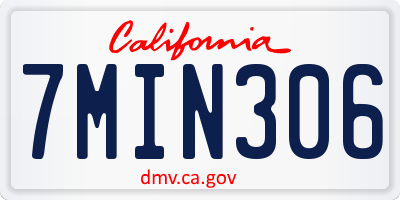 CA license plate 7MIN306