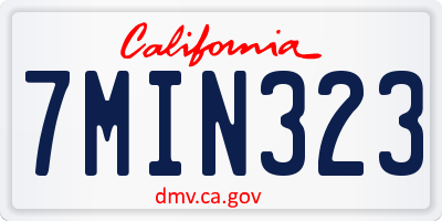 CA license plate 7MIN323