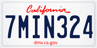 CA license plate 7MIN324