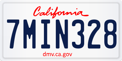 CA license plate 7MIN328