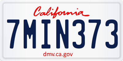 CA license plate 7MIN373