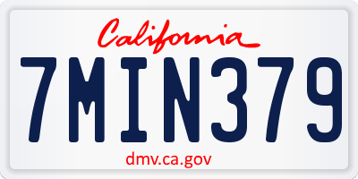 CA license plate 7MIN379